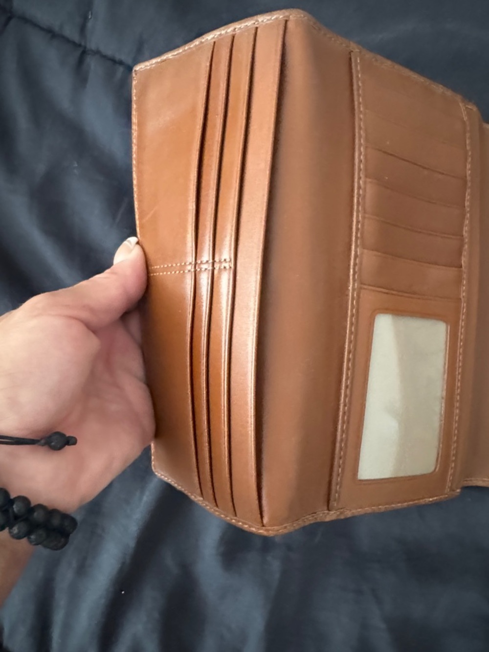 Coach Tan Signature Canvas Wallet with Buckle Detail - Picture 3 of 5